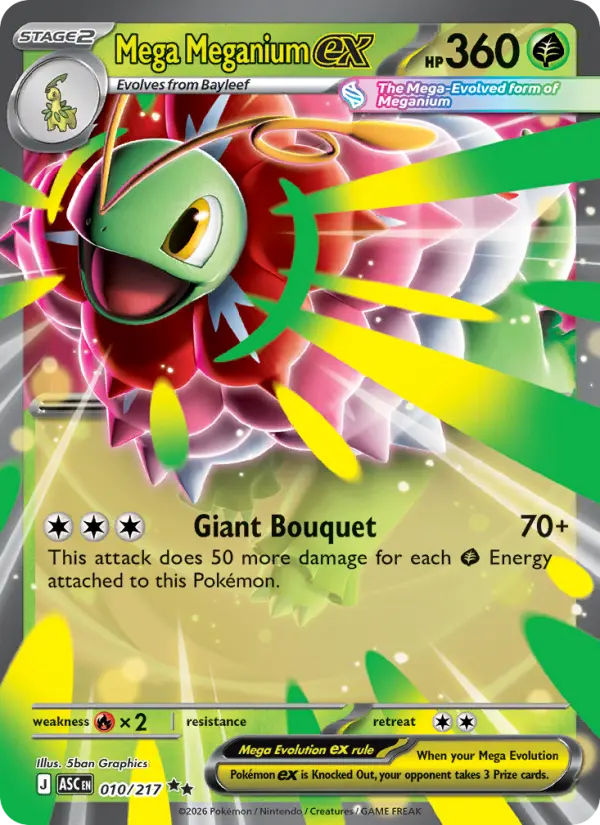 Mega Meganium ex 10 — Ascended Heroes 10, Holofoil finish