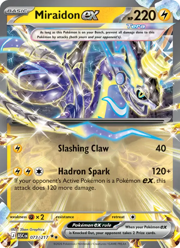 Miraidon ex 73 card from Ascended Heroes