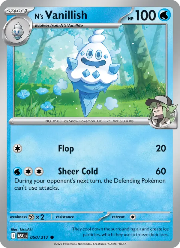 N's Vanillish 50 card from Ascended Heroes