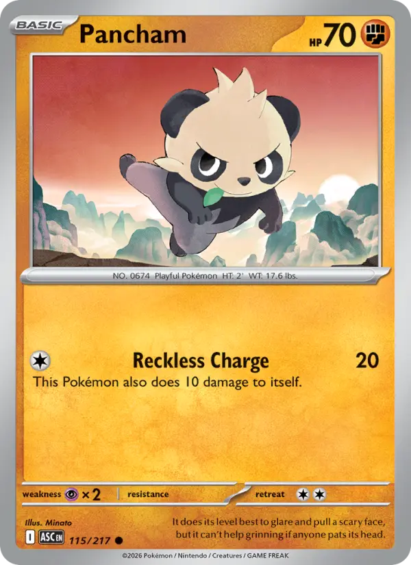Pancham 115 — Ascended Heroes 115, Reverse Holofoil finish