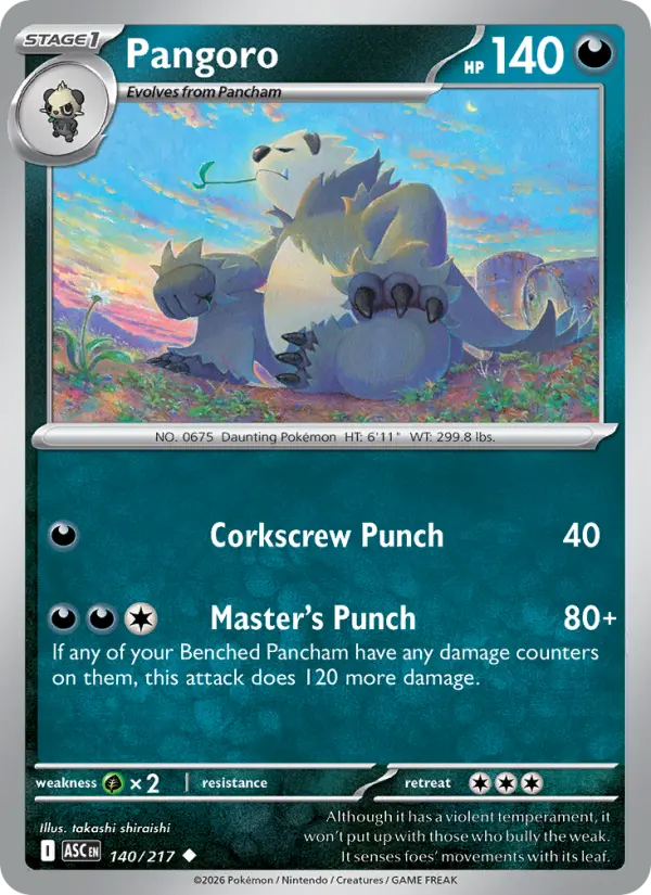 Pangoro 140 card from Ascended Heroes