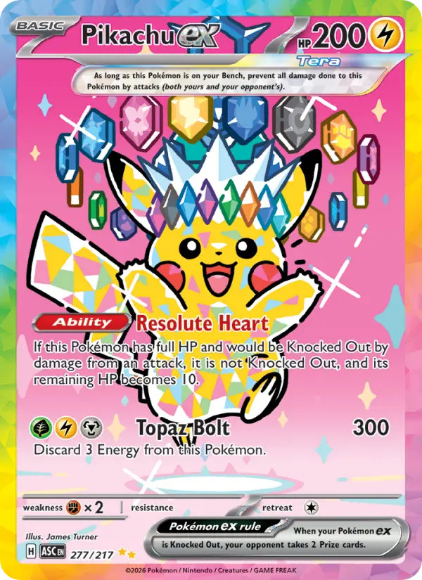 Pikachu ex 277 — Ascended Heroes 277, Holofoil finish