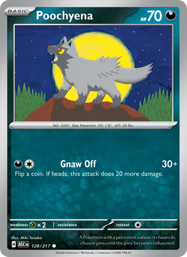 Poochyena 128 — Ascended Heroes 128, Reverse Holofoil finish