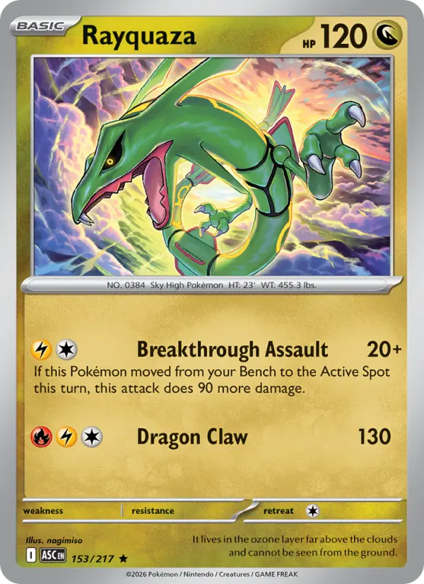 Rayquaza 153 card from Ascended Heroes