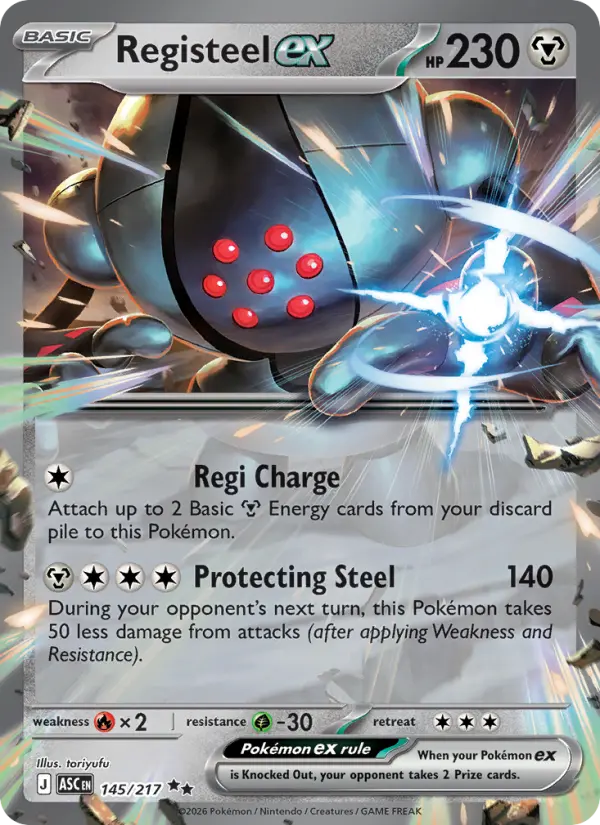 Registeel ex 145 — Ascended Heroes 145, Holofoil finish