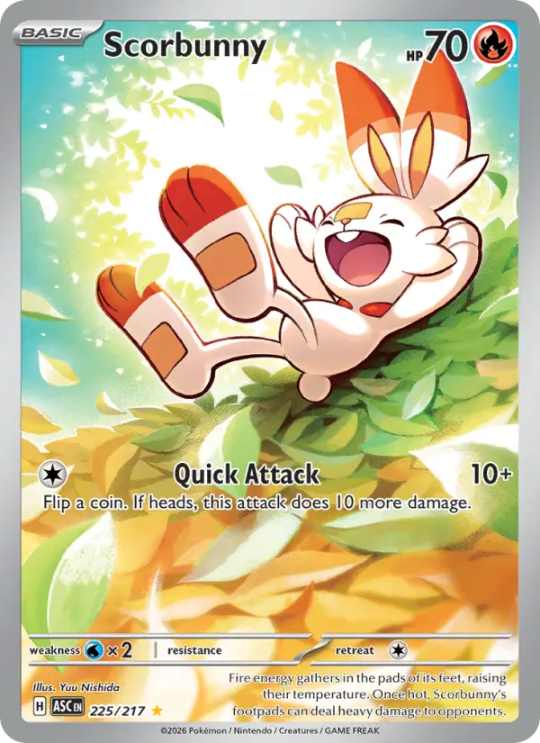 Scorbunny 225 card from Ascended Heroes