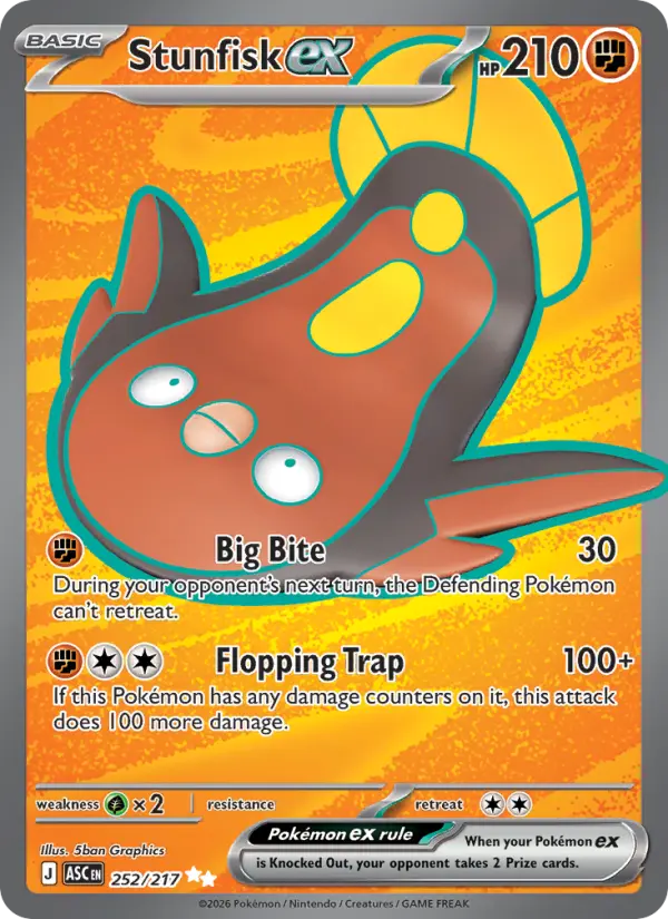 Stunfisk ex 252 card from Ascended Heroes