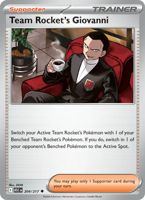 Team Rocket's Giovanni 204 — Ascended Heroes 204, Normal finish