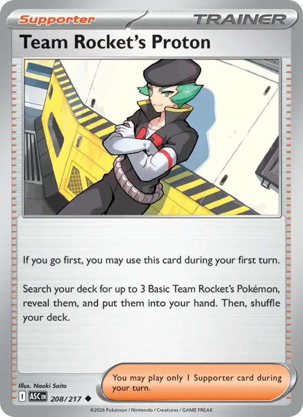 Team Rocket's Proton 208 card from Ascended Heroes