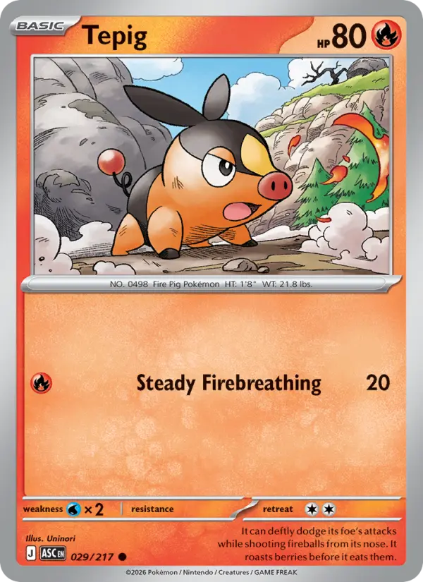 Tepig 29 card from Ascended Heroes