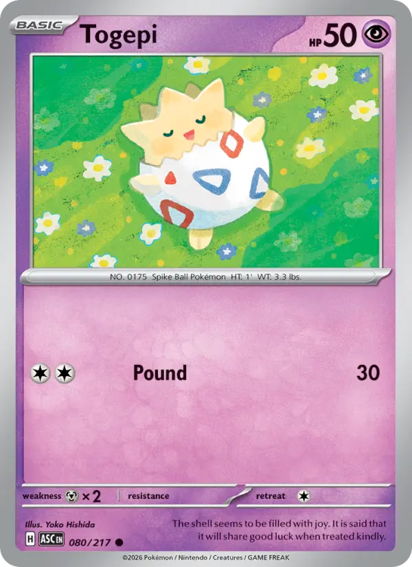 Togepi 80 card from Ascended Heroes