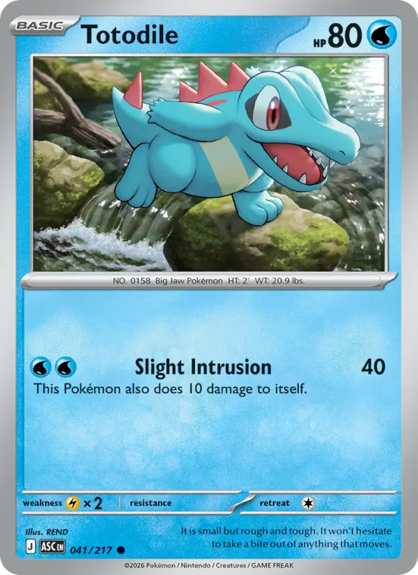 Totodile 41 card from Ascended Heroes