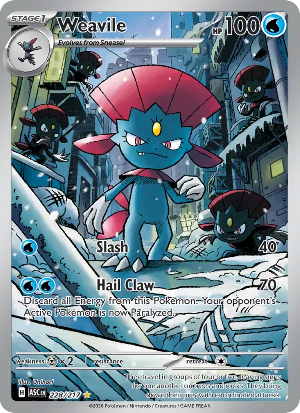 Weavile 228 card from Ascended Heroes