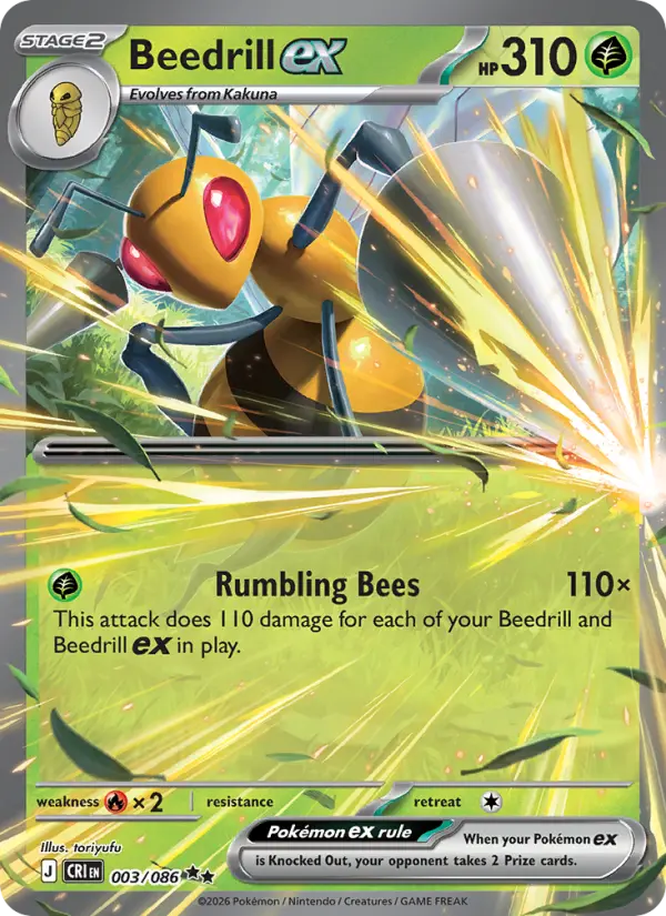 Beedrill ex 3 card from Chaos Rising
