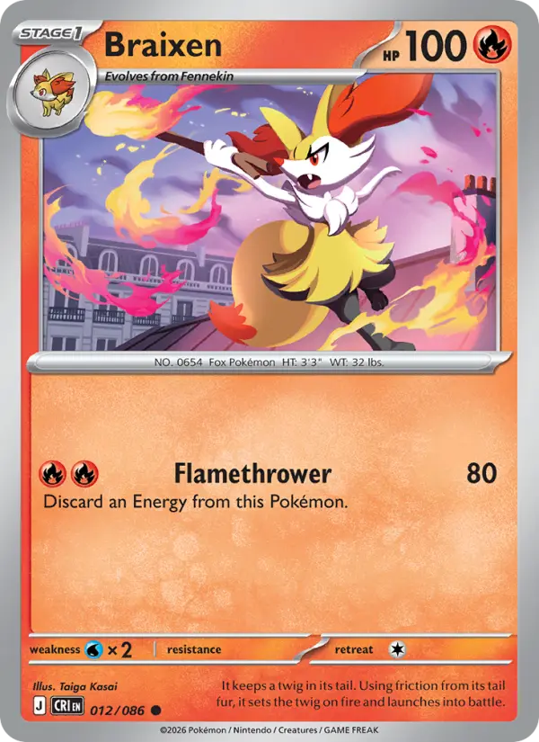 Braixen 12 — Chaos Rising 12, Normal finish