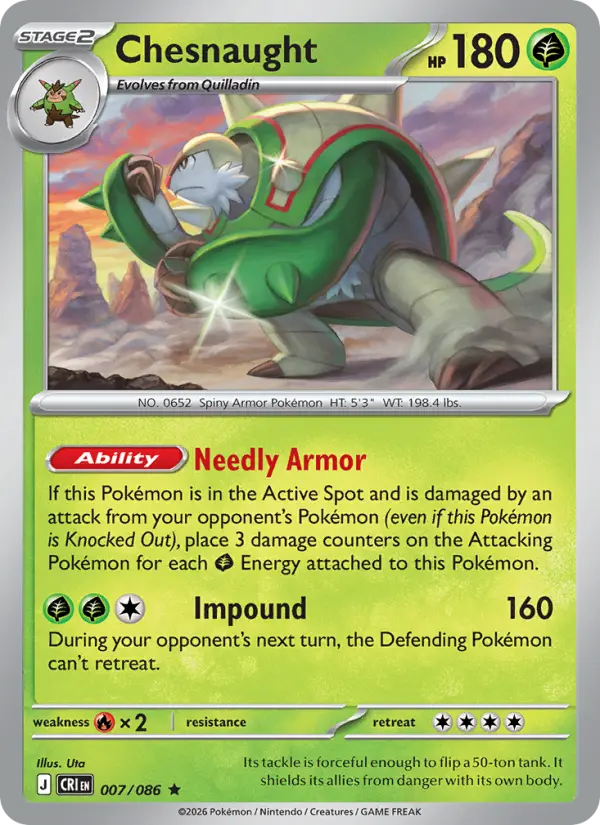 Chesnaught 7 card from Chaos Rising