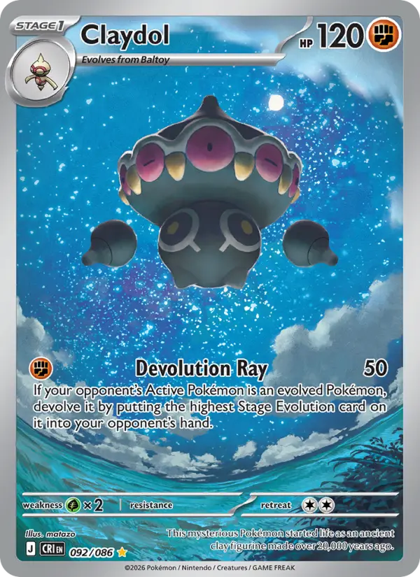 Claydol 92 — Chaos Rising 92, Holofoil finish