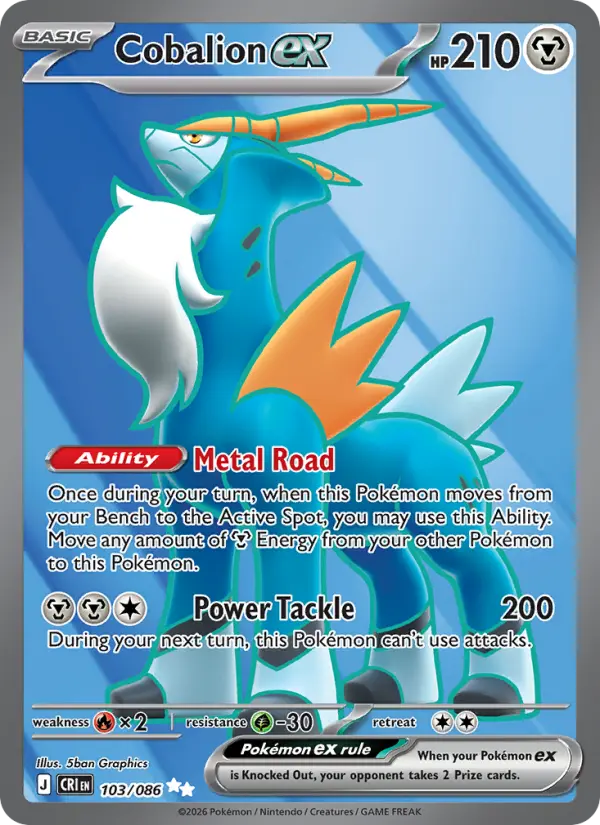 Cobalion ex 103 — Chaos Rising 103, Holofoil finish