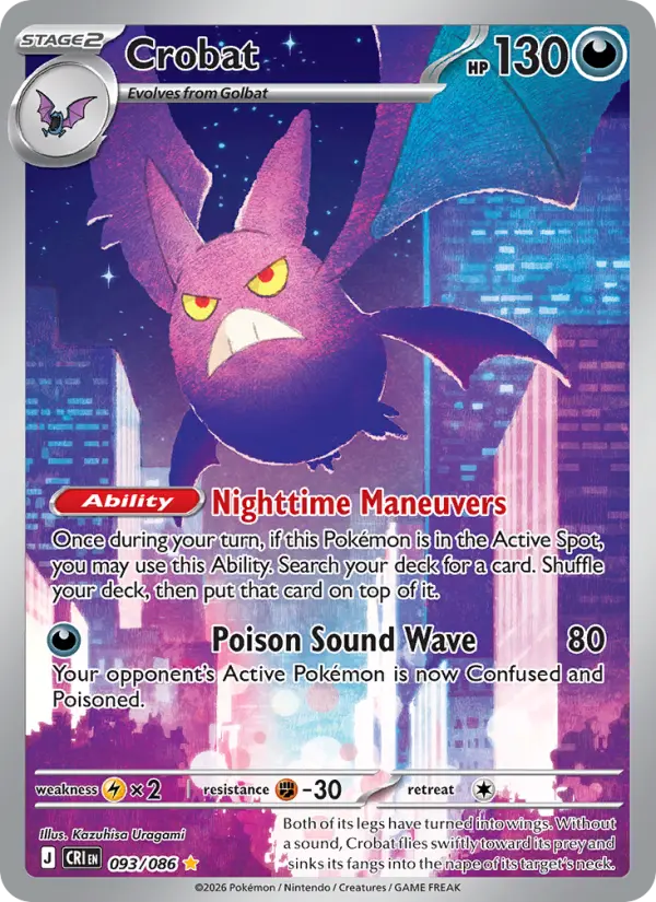Crobat 93 — Chaos Rising 93, Holofoil finish
