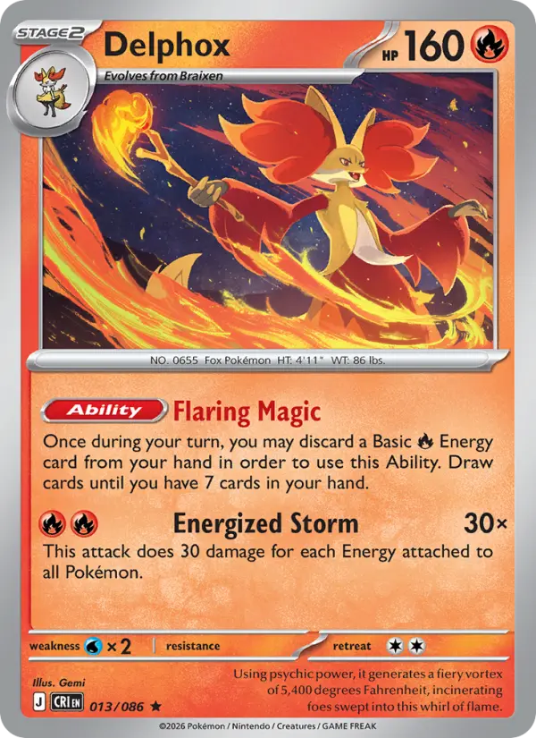 Delphox 13 card from Chaos Rising