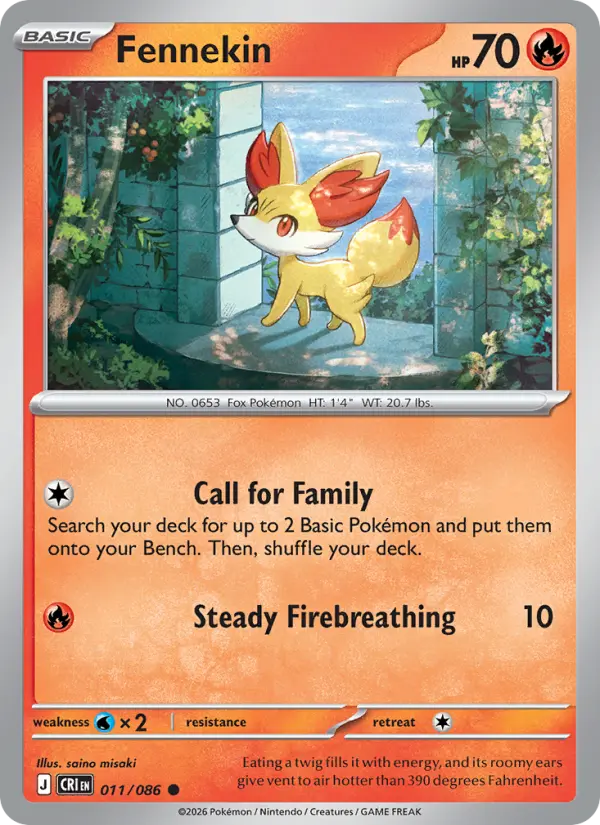 Fennekin 11 card from Chaos Rising