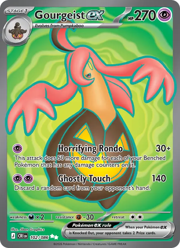 Gourgeist ex 102 — Chaos Rising 102, Holofoil finish