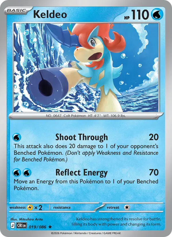 Keldeo 19 — Chaos Rising 19, Holofoil finish
