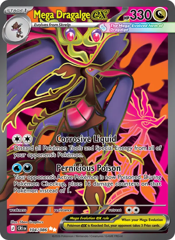 Mega Dragalge ex 104 — Chaos Rising 104, Holofoil finish