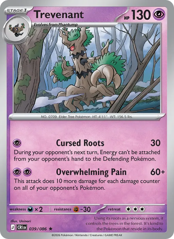 Trevenant 39 card from Chaos Rising