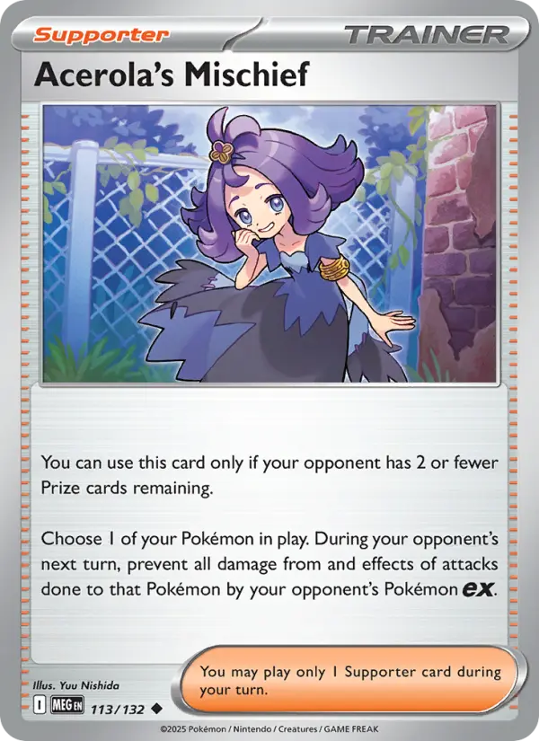 Acerola's Mischief 113 card from Mega Evolution