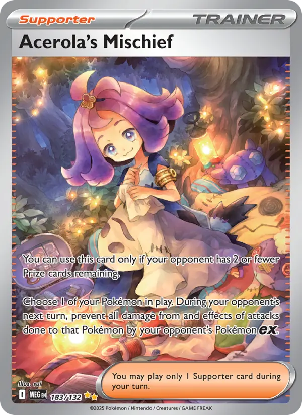 Acerola's Mischief 183 — Mega Evolution 183, Holofoil finish