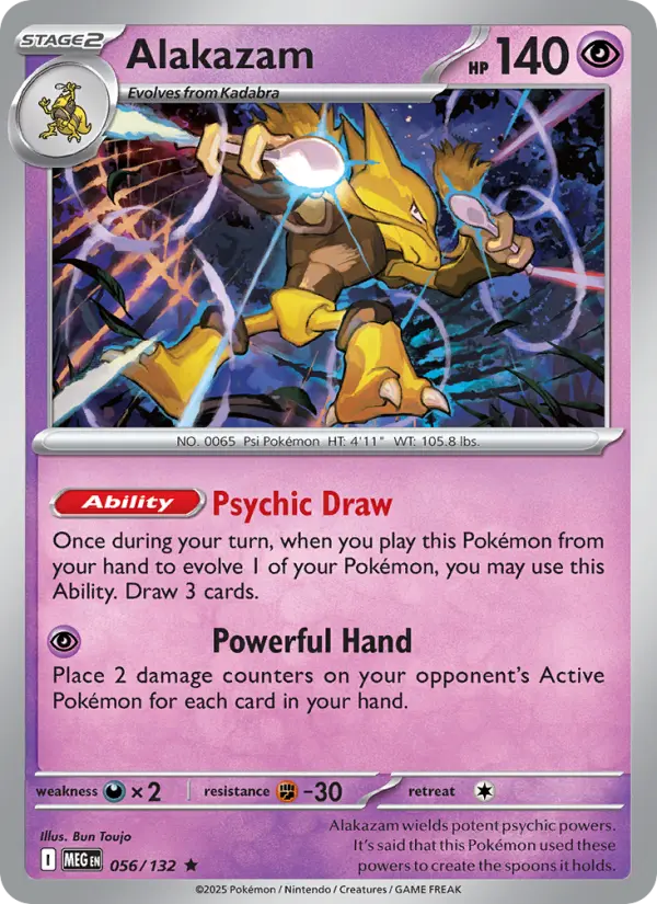 Alakazam 56 card from Mega Evolution