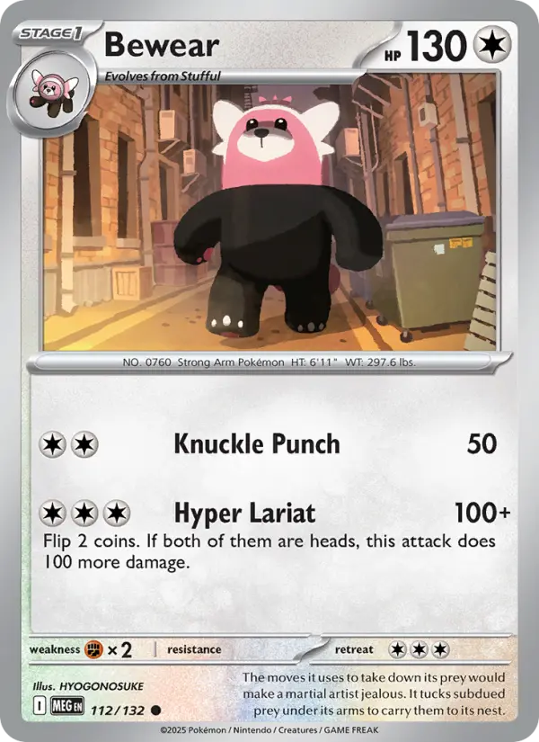 Bewear 112 card from Mega Evolution