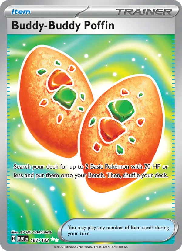 Buddy-Buddy Poffin 167 — Mega Evolution 167, Holofoil finish