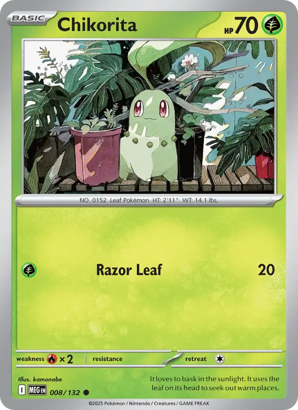 Chikorita 8 card from Mega Evolution