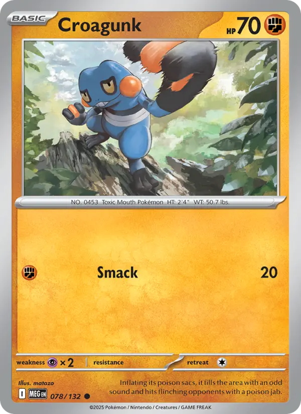 Croagunk 78 card from Mega Evolution