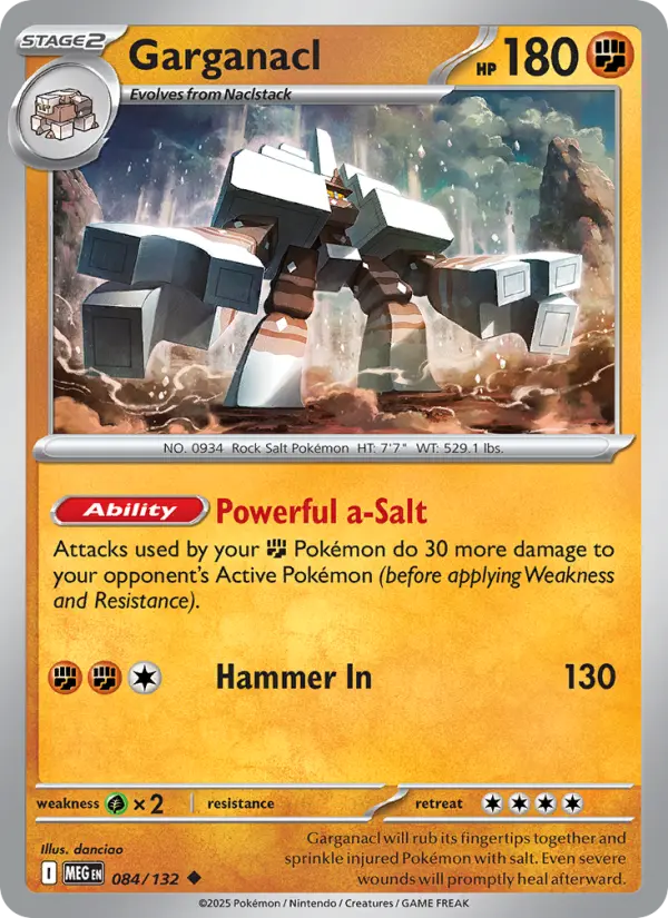 Garganacl 84 card from Mega Evolution