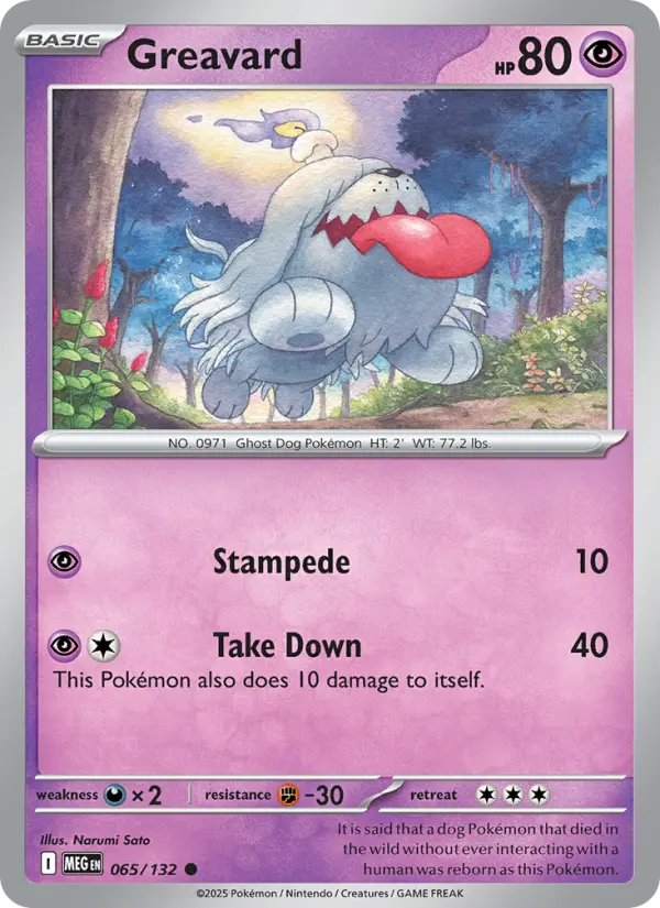 Greavard 65 card from Mega Evolution