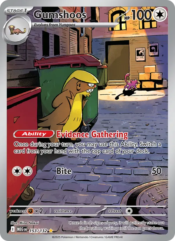 Gumshoos 153 card from Mega Evolution
