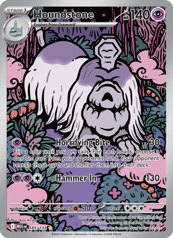 Houndstone 145 card from Mega Evolution