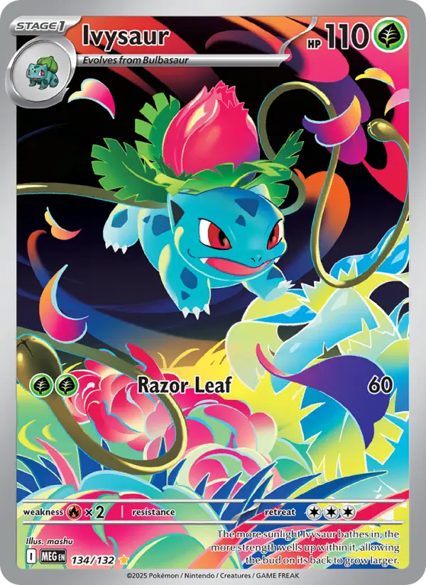Ivysaur 134 card from Mega Evolution