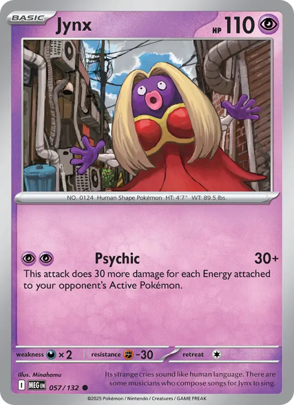 Jynx 57 card from Mega Evolution