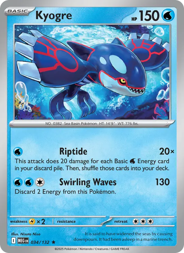Kyogre 34 card from Mega Evolution