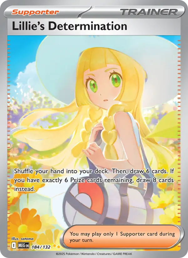 Lillie's Determination 184 — Mega Evolution 184, Holofoil finish