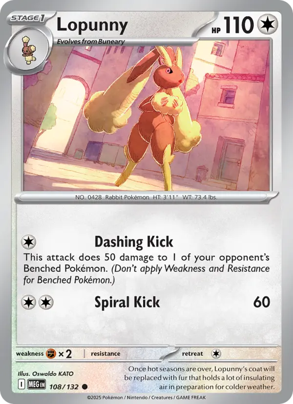 Lopunny 108 card from Mega Evolution