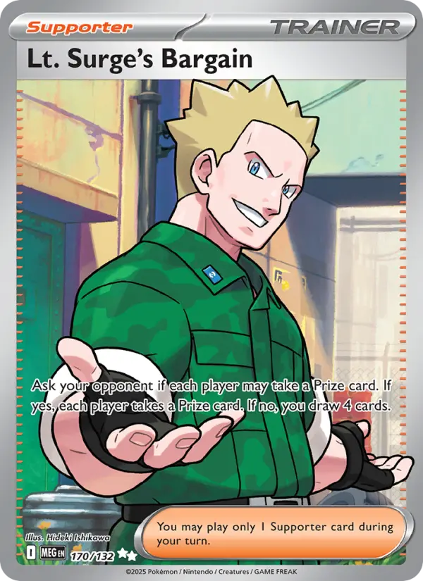 Lt. Surge's Bargain 170 — Mega Evolution 170, Holofoil finish