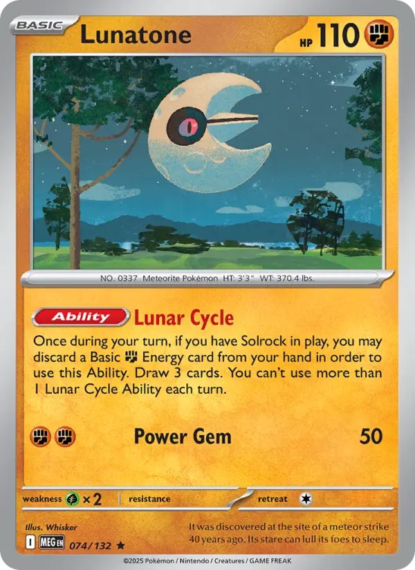 Lunatone 74 card from Mega Evolution