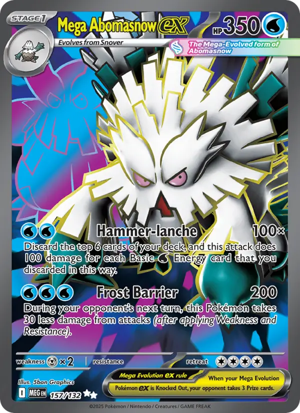 Mega Abomasnow ex 157 card from Mega Evolution