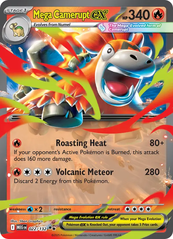 Mega Camerupt ex 22 — Mega Evolution 22, Holofoil finish