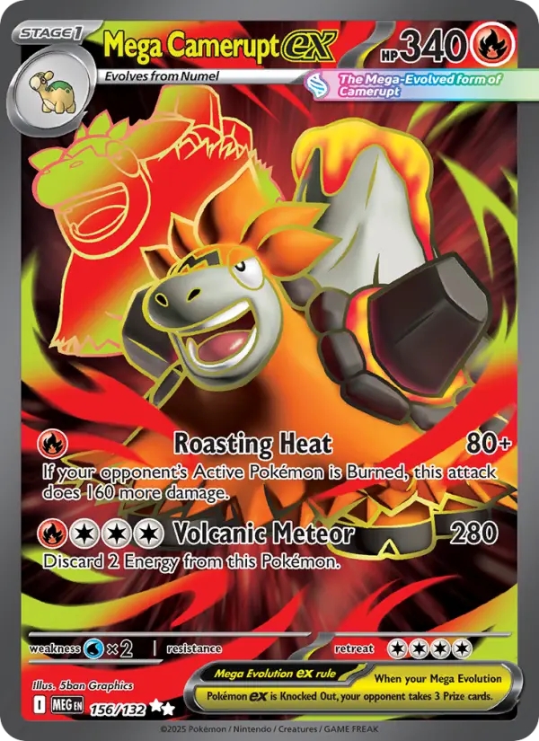 Mega Camerupt ex 156 — Mega Evolution 156, Holofoil finish